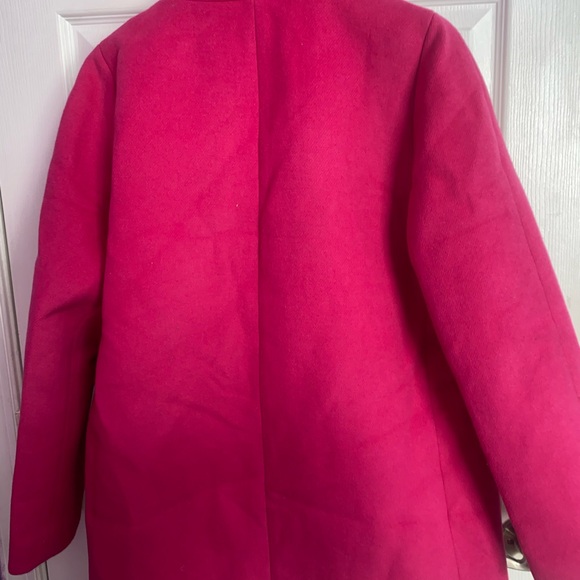 J. Crew Factory Bold Pink Pea Coat - Picture 5 of 7